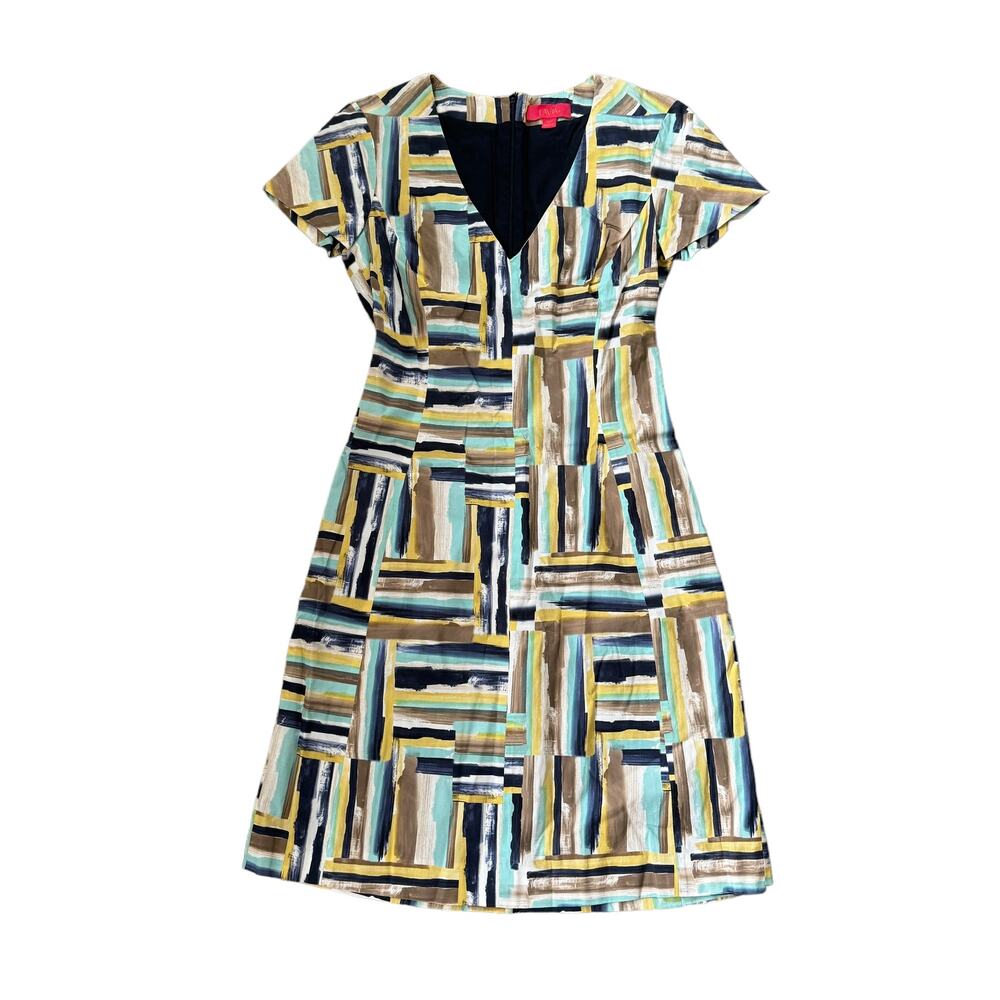 Brushstroke V-Neck Mini Dress